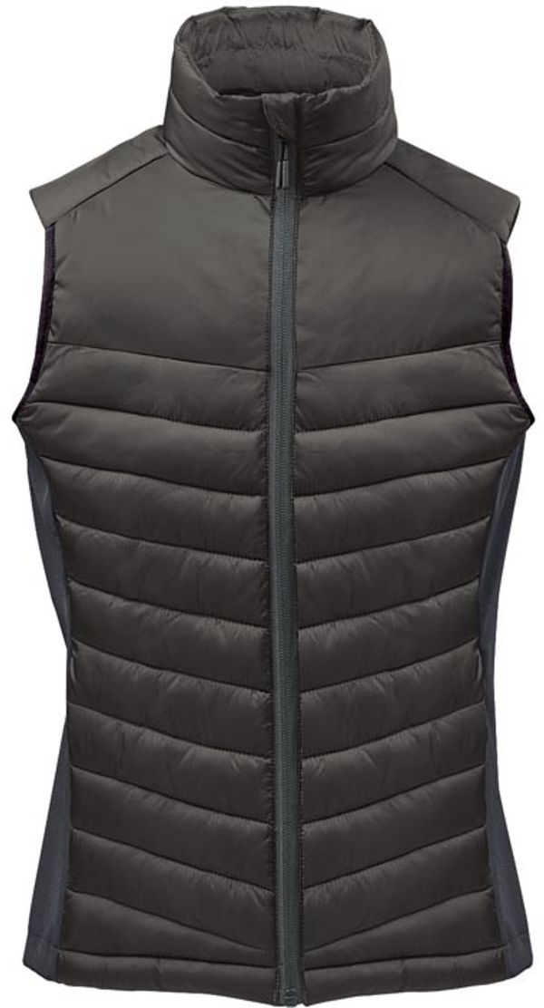 Am image of a Custom Stormtech Womens Montserrat Thermal Vest in Black/Granite!