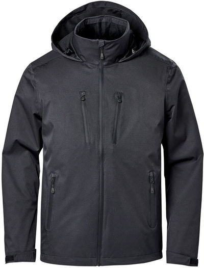 Am image of a Custom Stormtech Mens Scirocco Lightweight Shell in Black!
