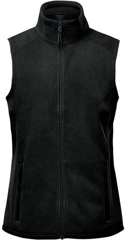 Am image of a Custom Stormtech Womens Montauk Fleece Vest in Black!