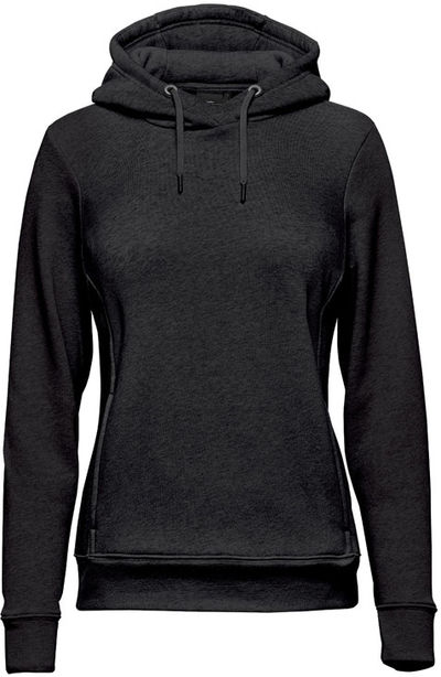 Am image of a Custom Stormtech Womens Monashee Fleece Pullover Hoody in Black!