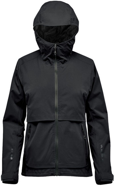 Am image of a Custom Stormtech Womens Artimus Technical Shell in Black!