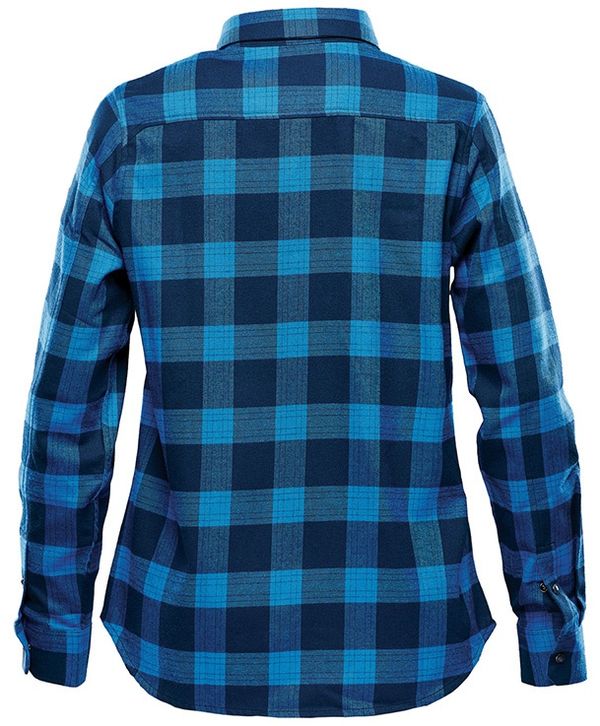 An image of a Custom Stormtech Womens Logan Snap Front Shirt in Royal Plaid!