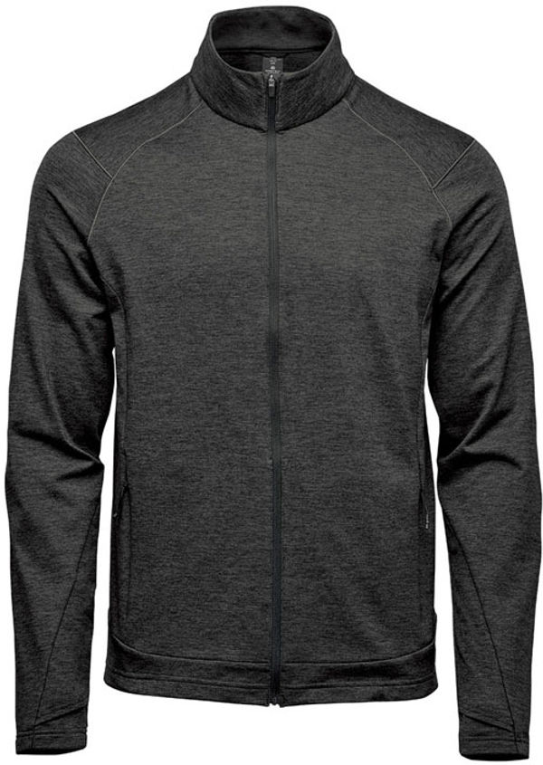 Am image of a Custom Stormtech Mens Treeline Performance Jacket in Black Heather!