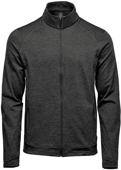 Am image of a Custom Stormtech Mens Treeline Performance Jacket in Black Heather!