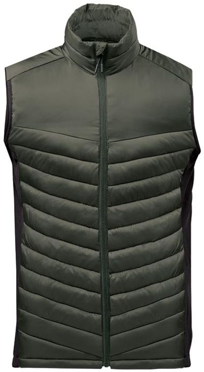 Am image of a Custom Stormtech Mens Montserrat Thermal Vest in Spruce/Mallard!