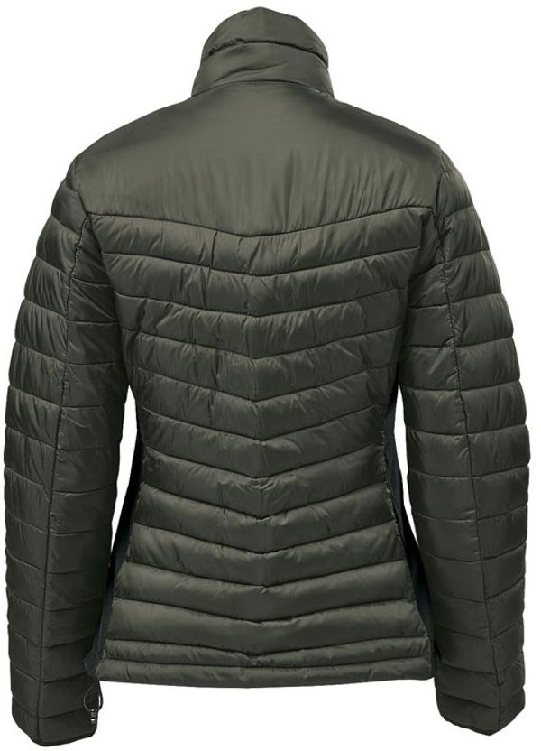 Am image of a Custom Stormtech Womens Montserrat Thermal Jacket in Spruce/Mallard!