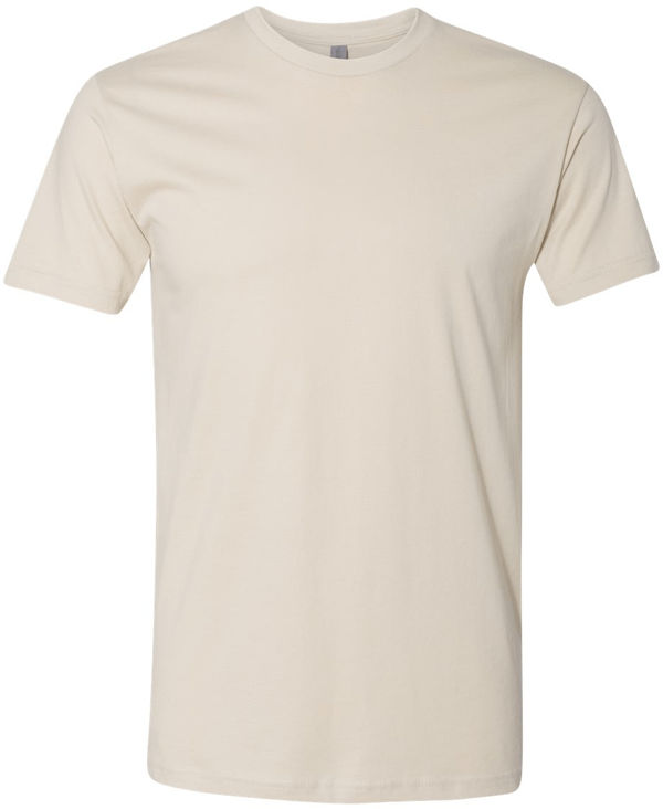 Am image of a Custom Next Level Unisex Cotton TShirt in Natural!