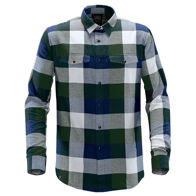 Stormtech Mens Logan Snap Front Shirt in Earth/Navy