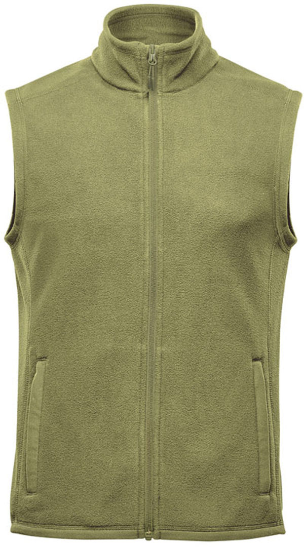 Am image of a Custom Stormtech Mens Montauk Fleece Vest in Sage Green!