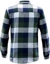 Am image of a Custom Stormtech Mens Logan Snap Front Shirt in Earth/Navy!