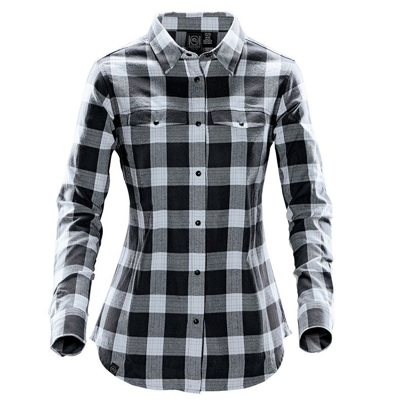 Stormtech Womens Logan Snap Front Shirt in Titanium Plaid