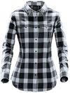 Am image of a Custom Stormtech Womens Logan Snap Front Shirt in Titanium Plaid!