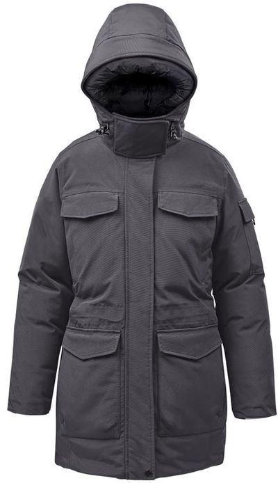 Am image of a Custom Stormtech Womens Denali Parka in Granite!