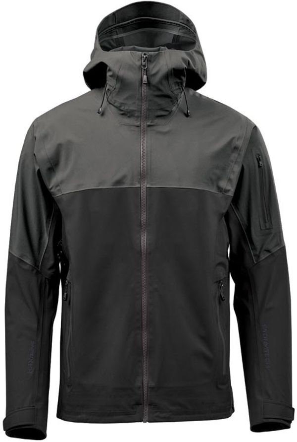 Am image of a Custom Stormtech Mens Vertex Stormshell in Granite/Black!