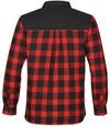 Am image of a Custom Stormtech Mens Logan Thermal Long Sleeve Shirt in BLACK / RED PLAID!