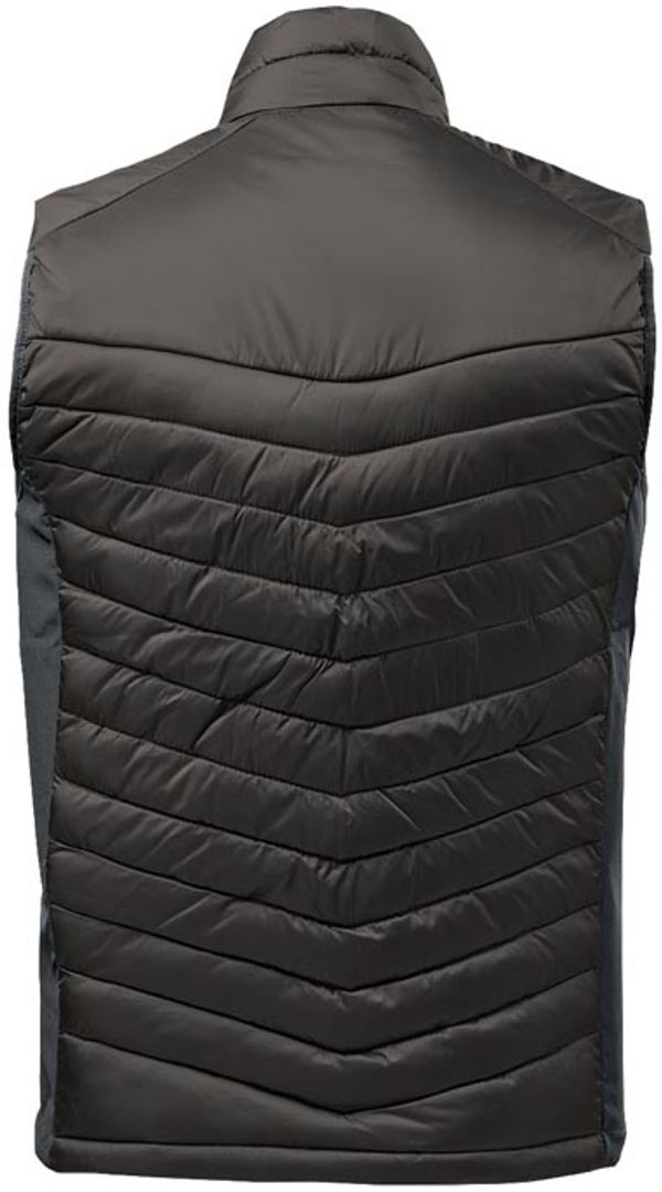 Am image of a Custom Stormtech Mens Montserrat Thermal Vest in Black/Granite!