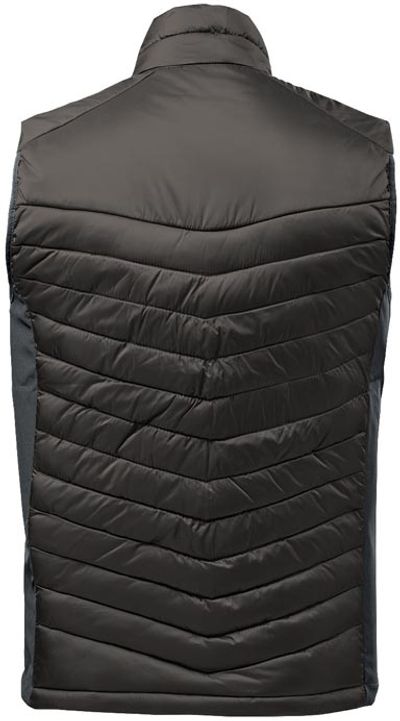 Am image of a Custom Stormtech Mens Montserrat Thermal Vest in Black/Granite!
