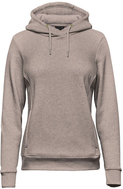 Am image of a Custom Stormtech Womens Monashee Fleece Pullover Hoody in Taupe!