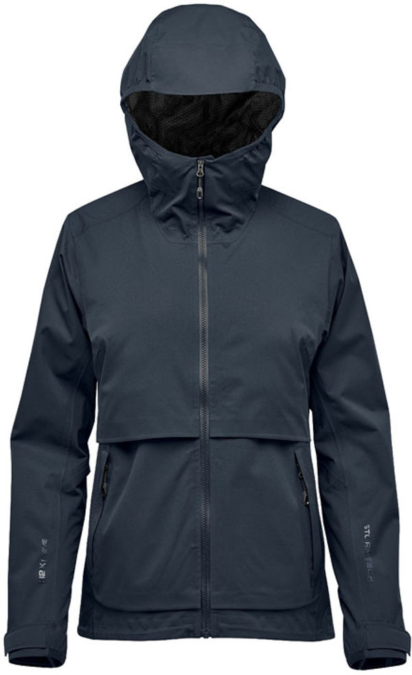 Am image of a Custom Stormtech Womens Artimus Technical Shell in Navy!
