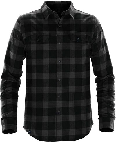 Am image of a Custom Stormtech Mens Logan Snap Front Shirt in CARBON PLAID!