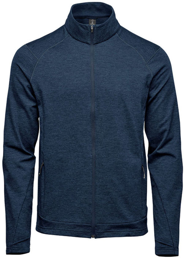 Am image of a Custom Stormtech Mens Treeline Performance Jacket in Dark Navy Heather!
