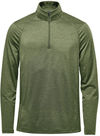 Am image of a Custom Stormtech Men's Milano Quarter Zip Pullover in Sage Green Heather!