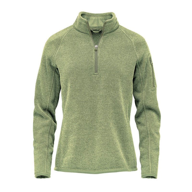 Stormtech Womens Avalante Quarter Zip Pullover in Sage Green Heather