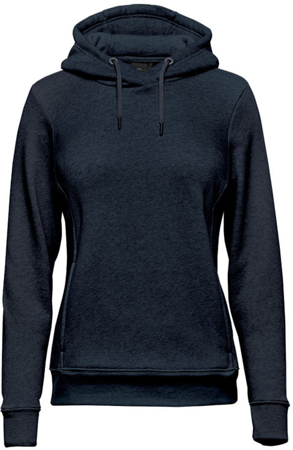 Am image of a Custom Stormtech Womens Monashee Fleece Pullover Hoody in Navy!