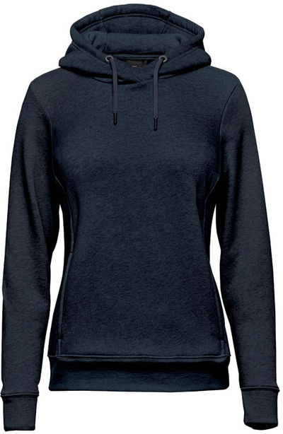 Am image of a Custom Stormtech Womens Monashee Fleece Pullover Hoody in Navy!