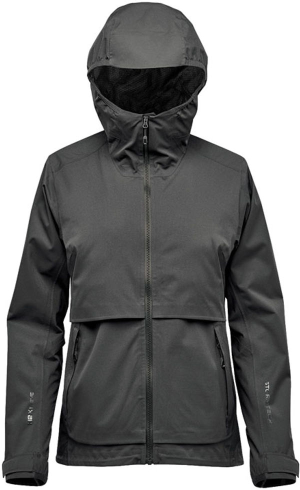 Am image of a Custom Stormtech Womens Artimus Technical Shell in Dolphin!