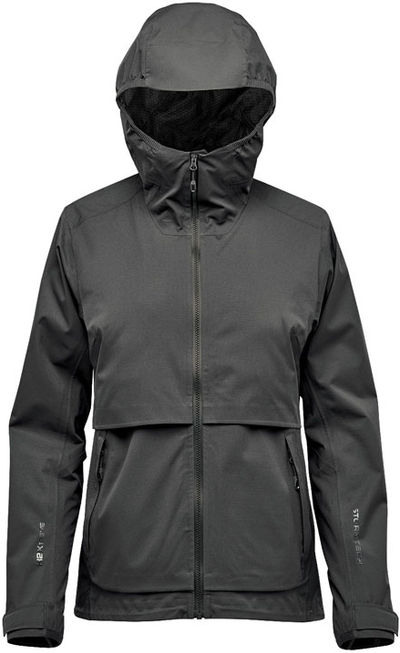 Am image of a Custom Stormtech Womens Artimus Technical Shell in Dolphin!