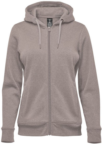 Am image of a Custom Stormtech Womens Monashee Fleece Full Zip Hoody in Taupe!