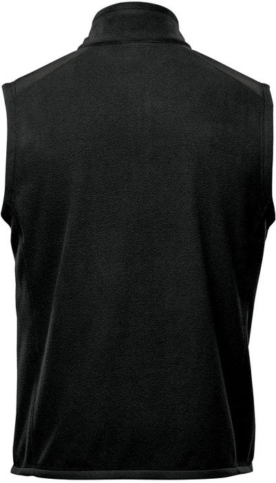 Am image of a Custom Stormtech Mens Montauk Fleece Vest in Black!
