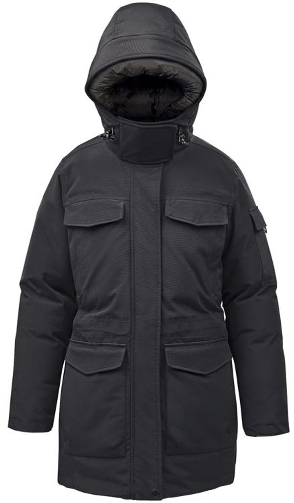 Am image of a Custom Stormtech Womens Denali Parka in Black/Granite!