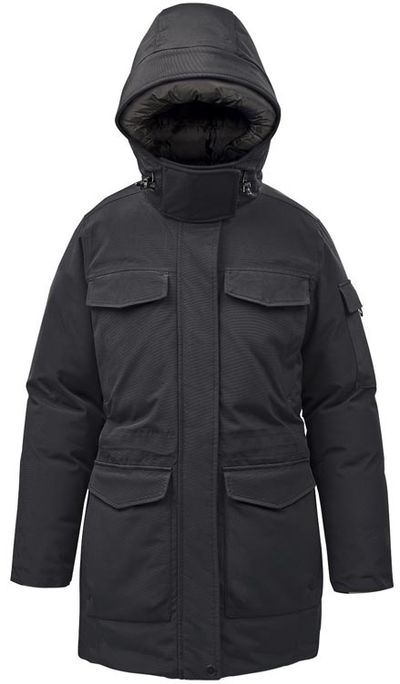 Am image of a Custom Stormtech Womens Denali Parka in Black/Granite!
