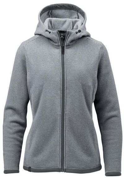 Am image of a Custom Stormtech Womens Medusa Fleece Hoody in Zinc Stripe!