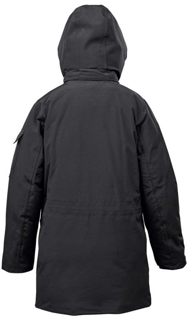 Am image of a Custom Stormtech Womens Denali Parka in Black/Granite!
