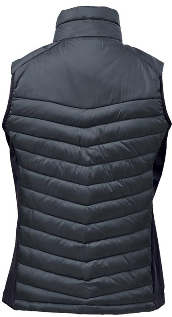 Am image of a Custom Stormtech Womens Montserrat Thermal Vest in Indigo/Midnight!