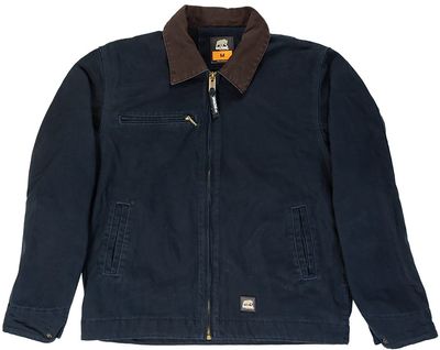 Am image of a Custom Berne Mens Highland Washed Gasoline Jacket in MIDNIGHT!