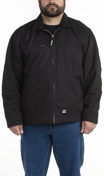 Am image of a Custom Berne Mens Highland Washed Gasoline Jacket in BLACK!