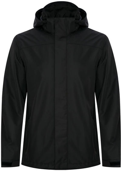 Am image of a Custom Coal Harbour Coast to Coast Rain Jacket in Black!