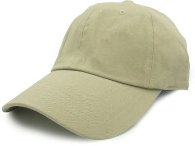 Am image of a Custom Nissi Washed Cotton Dad Cap in Khaki!