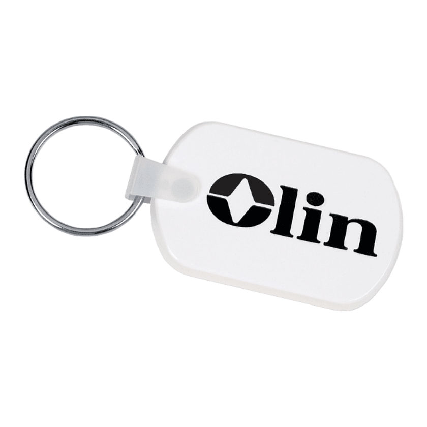 An image of a custom printed keychain