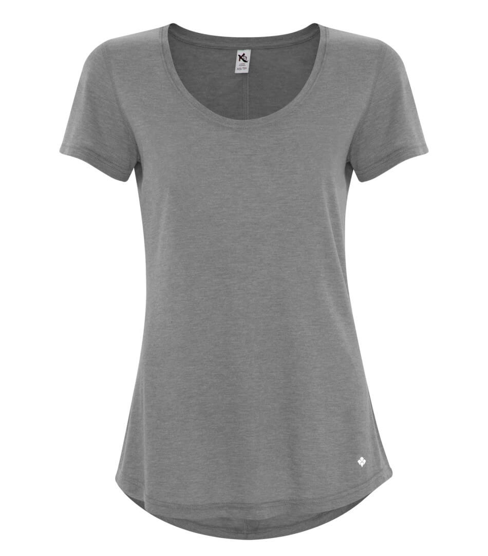 Koi Triblend Scoop Neck Relaxed Ladies Tee in Grey
