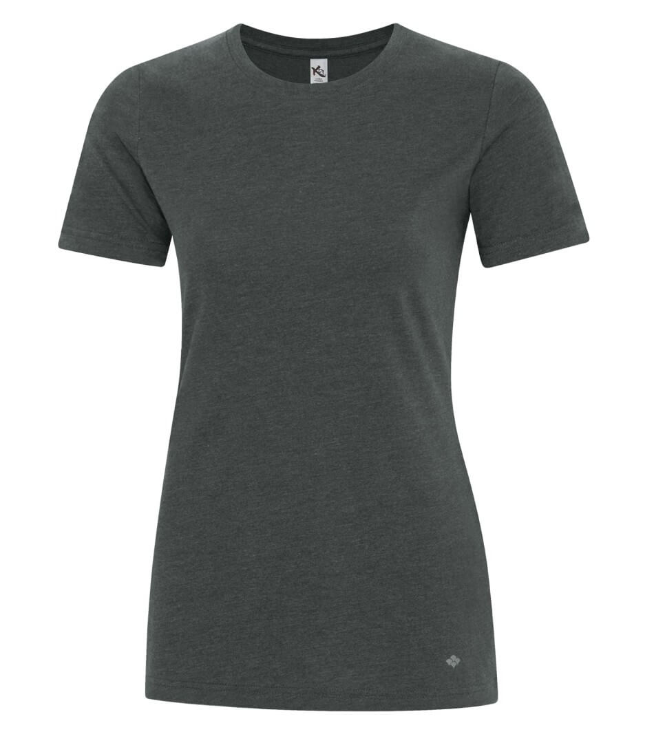 Koi Element Ring Spun Blend Ladies Tee in Charcoal