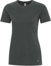 Am image of a Custom Koi Element Ring Spun Blend Ladies Tee in Charcoal!