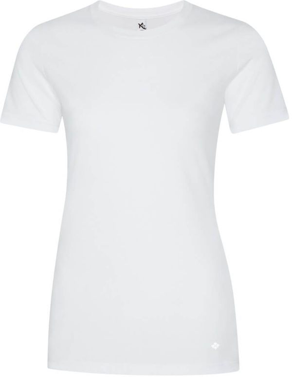 Am image of a Custom Koi Element Ring Spun Blend Ladies Tee in White!
