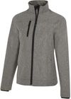 Am image of a Custom Coal Harbour Premier Water Repellent Soft Shell Ladies Jacket in Gravel!