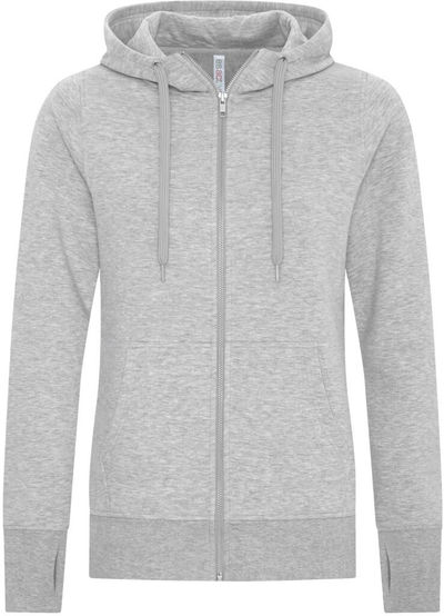 Am image of a Custom ATC ESACTIVE CORE FULL ZIP HOODED LADIES SWEATSHIRT in Athletic Grey!