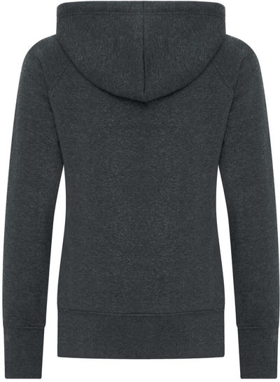 Am image of a Custom ATC ESACTIVE Vintage Pullover Ladies' Hooded Sweatshirt in Black Heather!